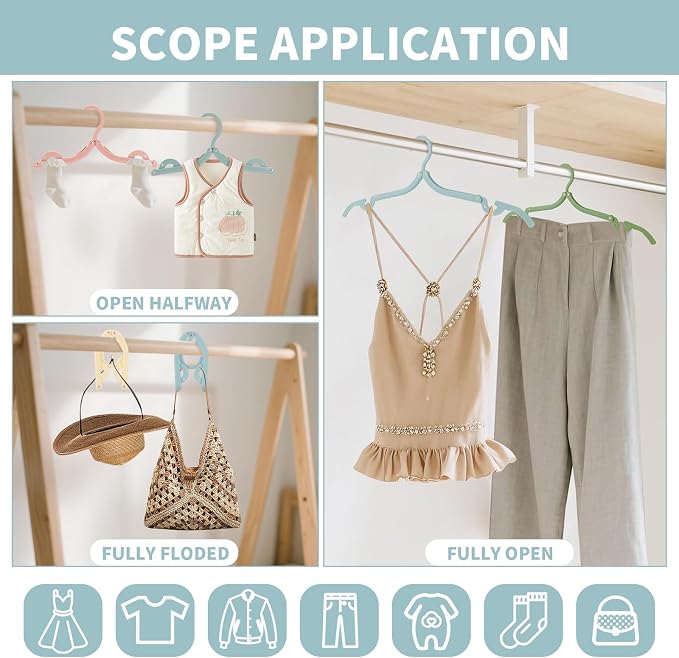 Foldable Travel Hangers, Closets | Lightweight Plastic Hanger Set - Image 3