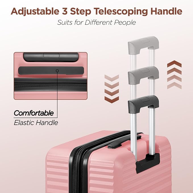 SHOWKOO Luggage Sets 3 Piece Hardside Expandable Suitcase - Image 5