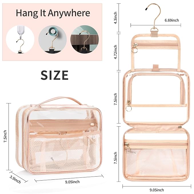 CUBETASTIC Clear Toiletry Bag for Women, Small Travel Bag - Image 5
