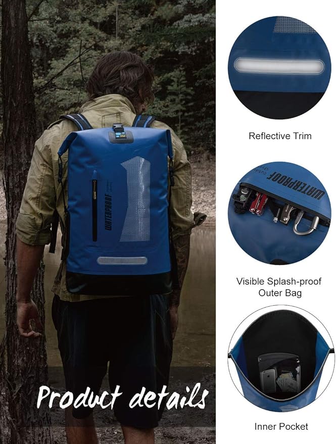 IDRYBAG Waterproof Backpack for Men 20L/30L/40L, Floating Dry Bag Kayak - Image 3