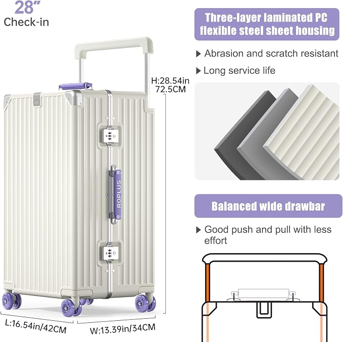 Aluminium Frame Checked-Luggage - Image 6