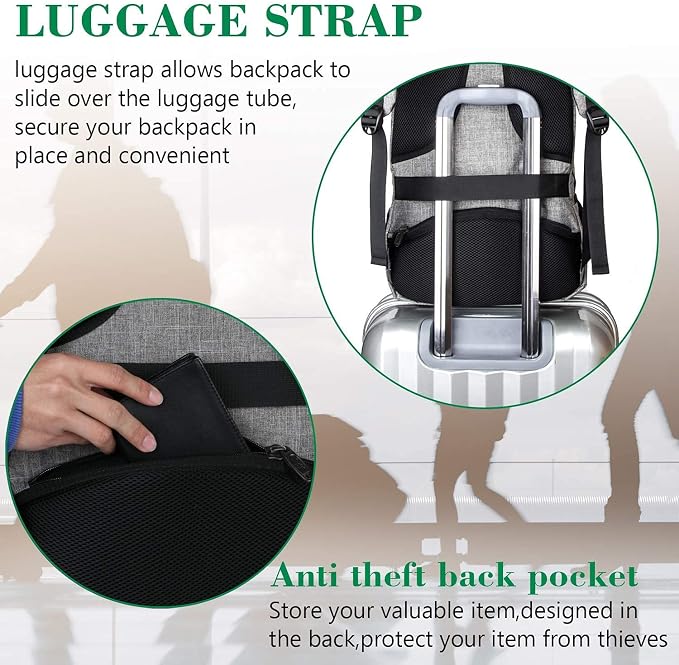 MATEIN Travel Laptop Backpack, Business Anti Theft Slim Sturdy Laptops Backpack - Image 5