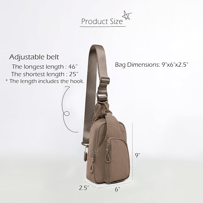 ODODOS Daily Sling Bag with Adjustable Straps Crossbody Chest Bag Lightweight - Image 6
