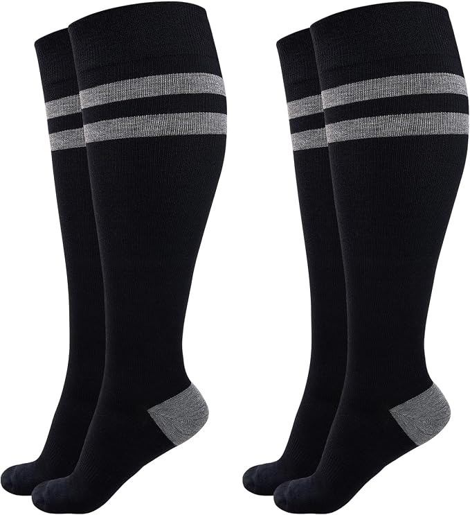 Momcozy Compression Socks for Women Wide Calf, 15-20mmHg Knee High Support by Momcozy