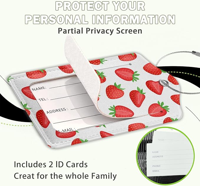 2 Pcs Strawberry Fruit Strawberries Luggage Tags, Cruise Luggage Tag - Image 4