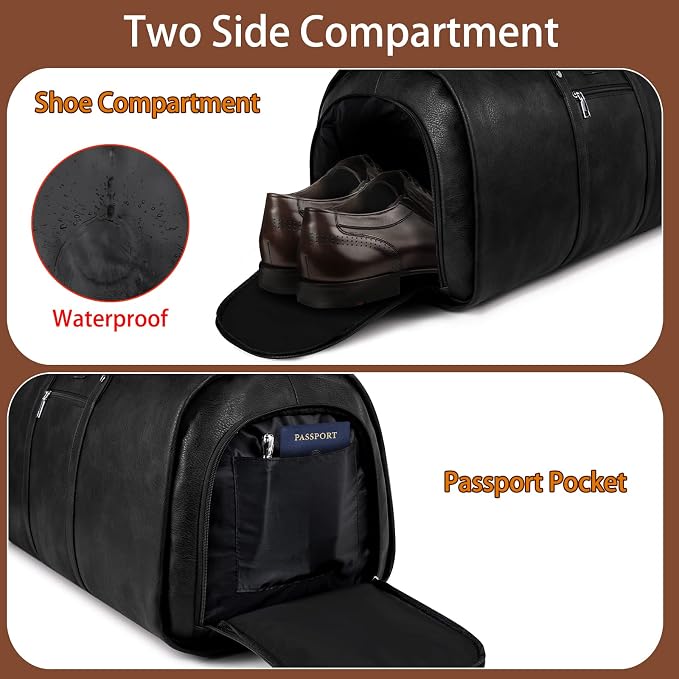Garment Bag for Travel, Convertible Carry on Garment Duffel Bag for Men 3Pcs - Image 4