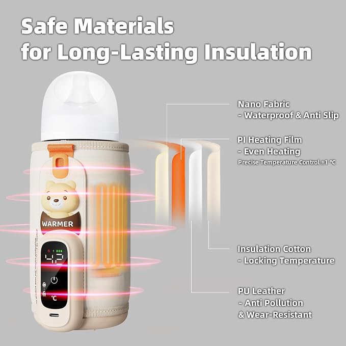 Portable Bottle Warmer for Breastmilk & Formula, Baby Rapid Milk Warmer - Image 4