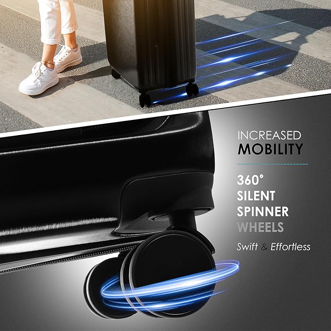 Hard Shell Luggage Sets with Spinner Wheels 4 Piece, Expandable Large Suitcases - Image 6