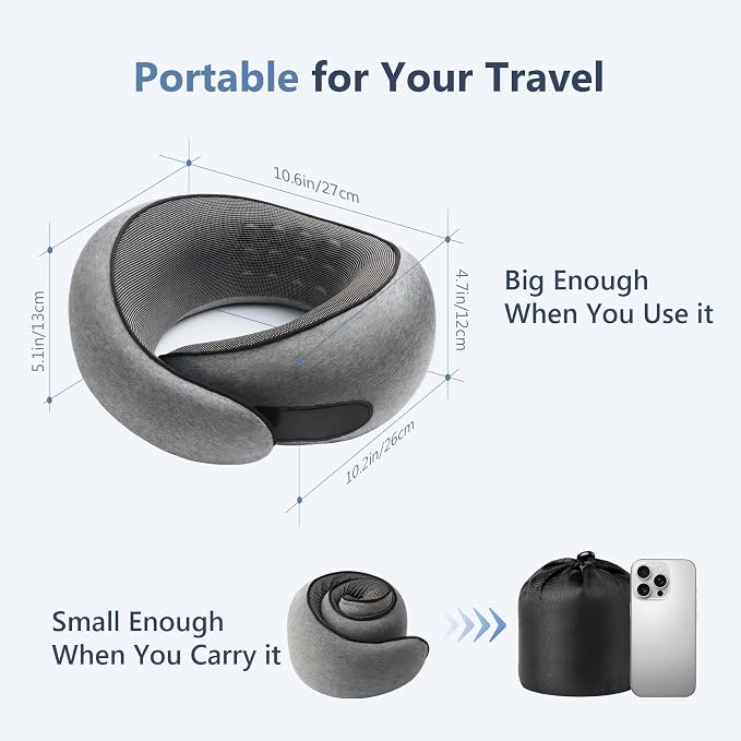 Advanced Memory Foam Neck Travel Pillow, Neck Pillow Airplane - Image 4