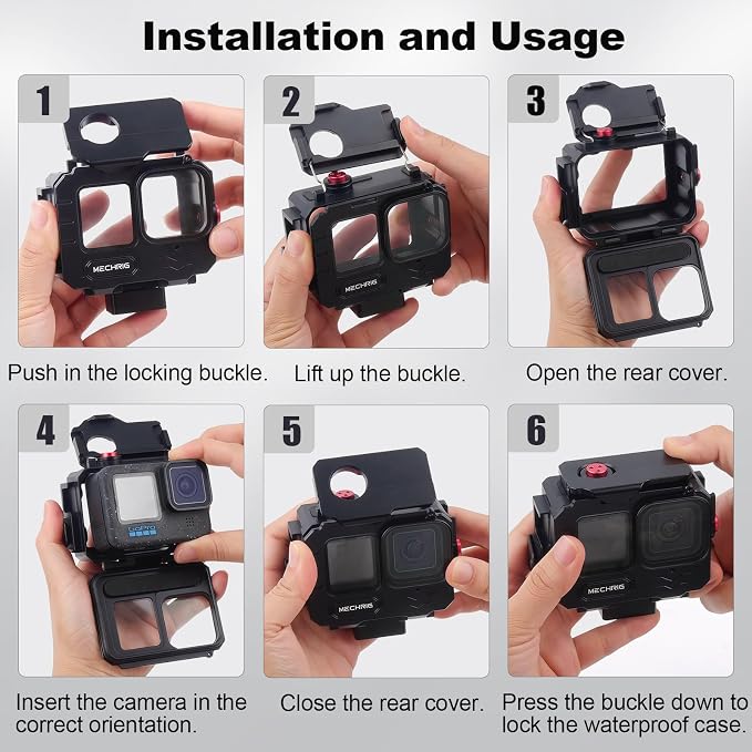 Aluminum Waterproof Case for GoPro HERO13 Black HERO12 HERO11 HERO10 HERO9 - Image 6