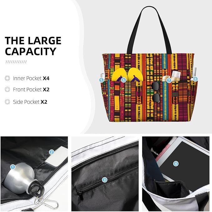 Beach Bag for Women Beach Tote Bag Waterproof Sandproof Large Bags - Image 3