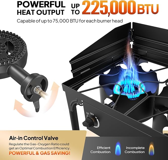 ROVSUN 3 Burner Propane Gas Stove - Image 2