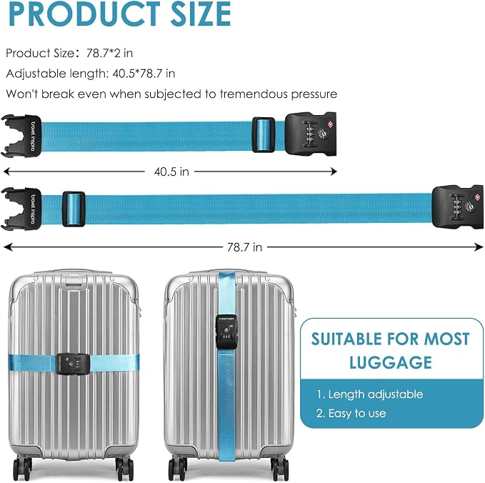 Travel Inspira Luggage Straps for Suitcases - Image 5