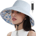vidsel Womens Sun Hats Wide Brim Reversible Bucket Cotton Hat Packable Summer by vidsel