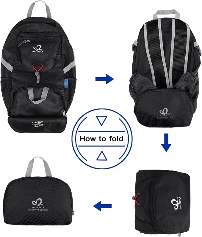 WATERFLY Small Lightweight Packable Backpack: 20l Ultra Light Foldable Travel - Image 6