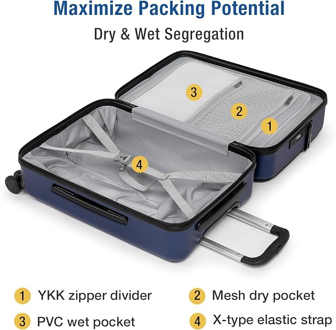 KYME 22-Inch Hardside Small Suitcase - Image 6