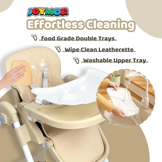 JOYMOR Foldable Baby High Chair, 4 in 1 Convertible Highchair - Image 4