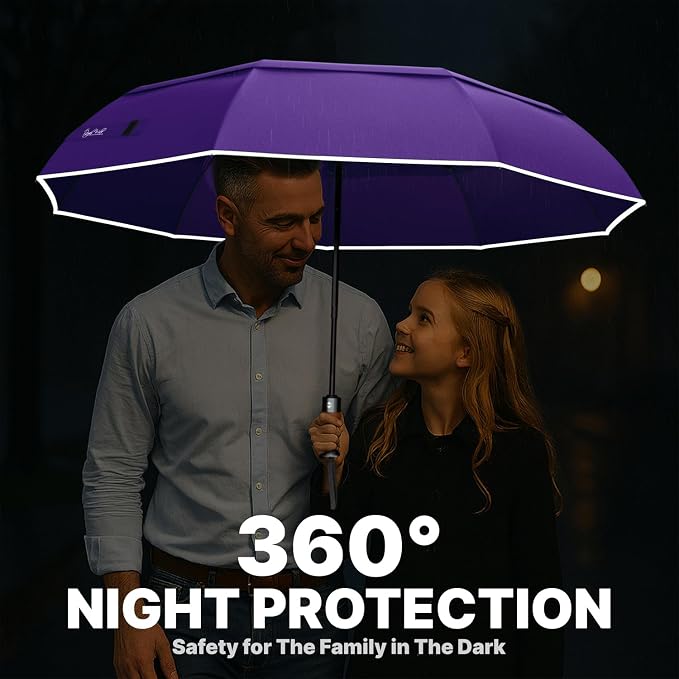 Royal Walk Windproof Folding Travel Umbrella Compact and Strong Luxurious Real - Image 5