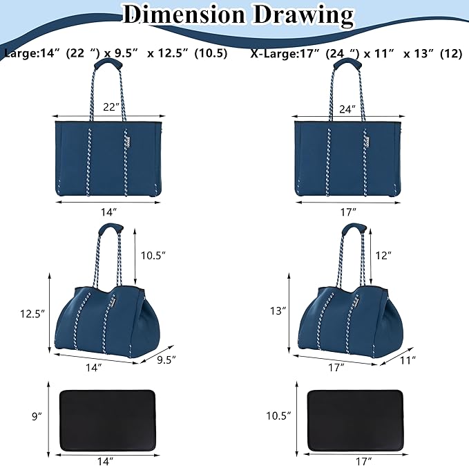 QOGiR Neoprene Multipurpose Beach Bag Tote - Image 5