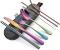DEVICO Portable Utensils, Travel Camping Cutlery Set, 8-Piece including Knife by DEVICO