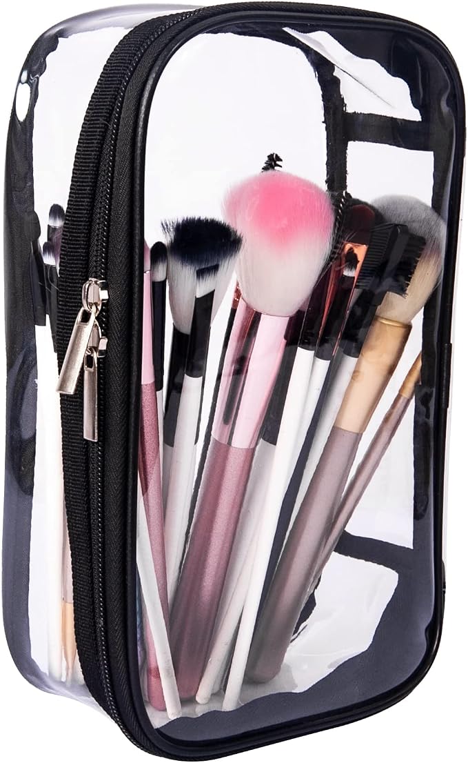 Portable Zippered Transparent Vinyl Travel Cosmetic Bag Clear PVC Makeup Kits - Image 4