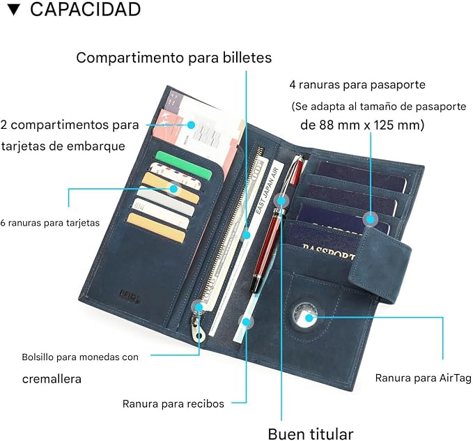 CONTACTS Full Grain Leather Family Passport Holder - Image 4
