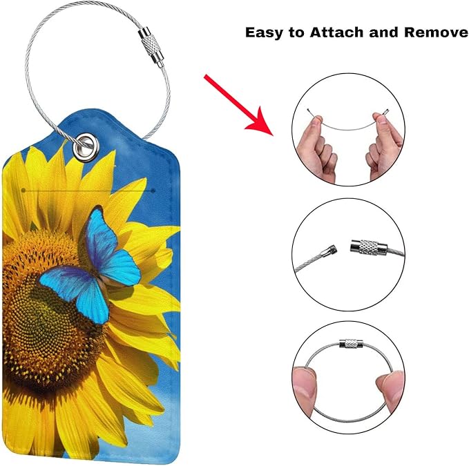Set of 2 Pretty Sunflower Luggage Tags - Image 3