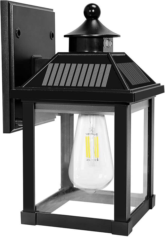 Solar Wall Lights Outdoor, Dusk to Dawn Motion Sensor Lights Waterproof by Kuniwa