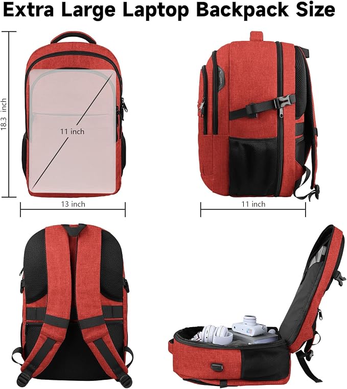 Lapsouno Large Backpack, Travel Laptop Backpack, Carry on Backpack, Sturdy 17 - Image 6