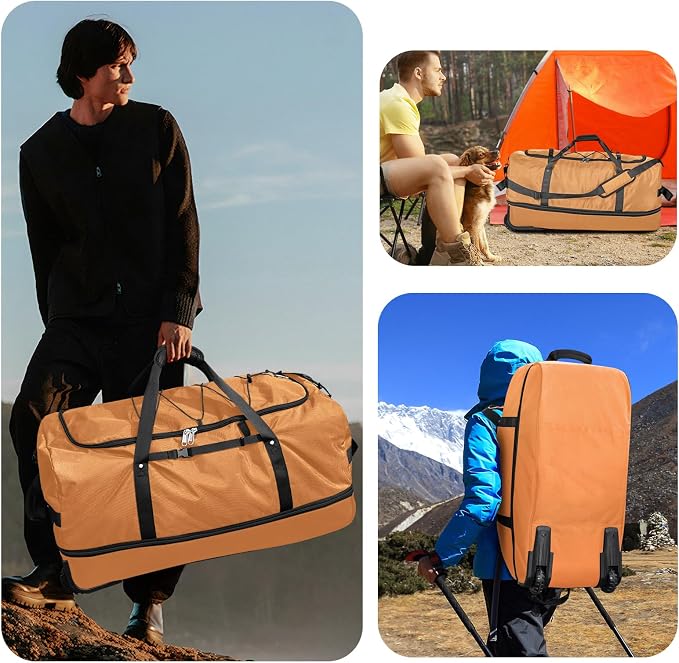 Vomgomfom 32" Soft-Sided Foldable Wheeled Travel Duffel Bag, Expandable 110L to - Image 6