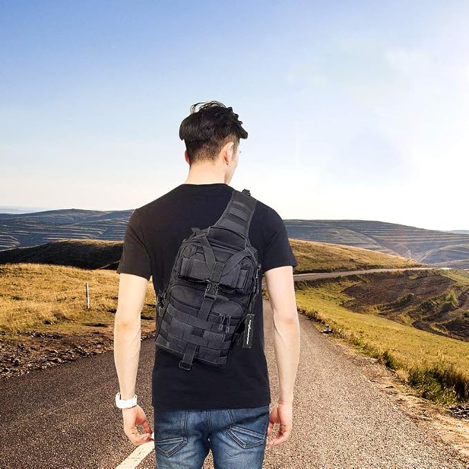 hopopower Tactical Sling Bag Pack Military Rover Shoulder Backpack EDC Assault - Image 6