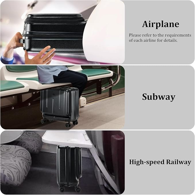 16 Inch Carry On Luggage with 2 Compartments - Image 7