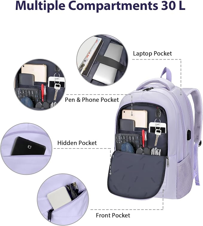 MATEIN College School Backpack for Women, 17 Inch Large College Laptop Bookbag - Image 8
