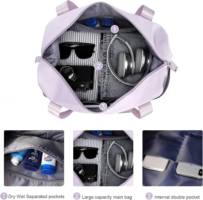 Travel Duffel Bag, Sports Tote Gym Bag, Shoulder Weekender Overnight Bag - Image 6