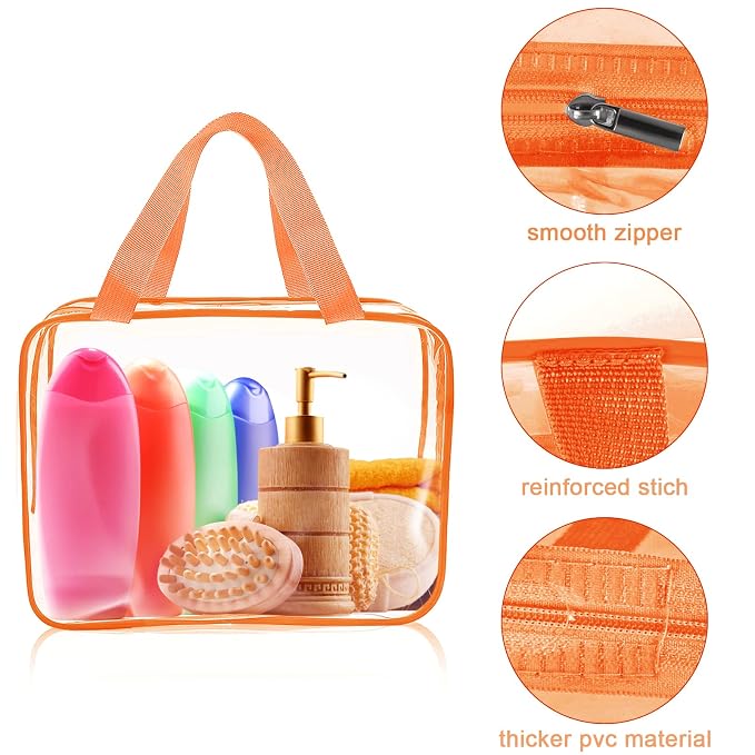 APREUTY Clear Makeup Bags, TSA Approved 6 Pcs Cosmetic Makeup Bags Set Clear PVC - Image 4