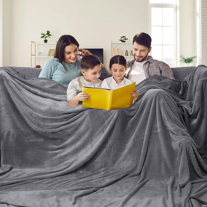 PHF Oversized King Fleece Blanket 120"x120", No Shed No Pilling Big Soft Blanket - Image 2