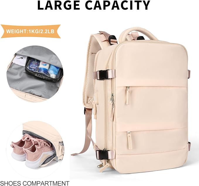 coowoz Travel Backpack For Women Men, Carry On Backpack, Hiking Backpack - Image 4