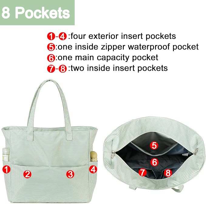 Beach Pool Bags Tote for Women Ladies Large Gym Tote Carry On Bag - Image 7
