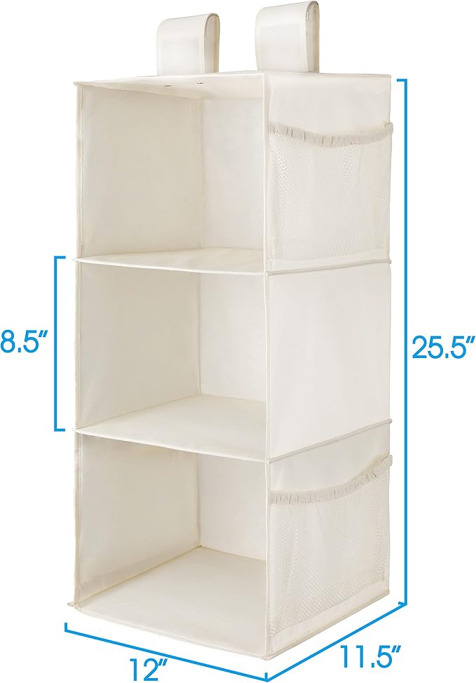 MAX Houser 3-Shelf Hanging Closet Organizer, Hanging Sweater Organizer - Image 3