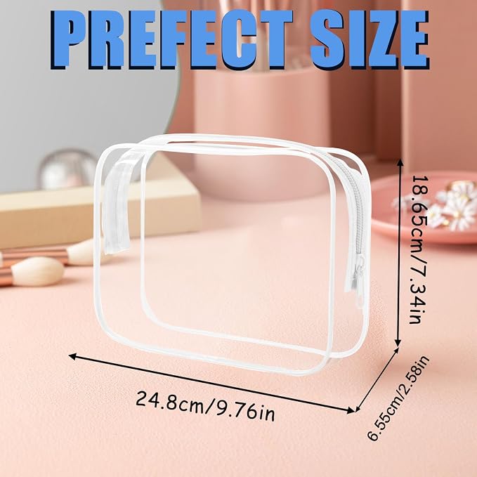 12 Pieces Clear Makeup Bags Bulk, TSA Approved Toiletry Bag - Image 2