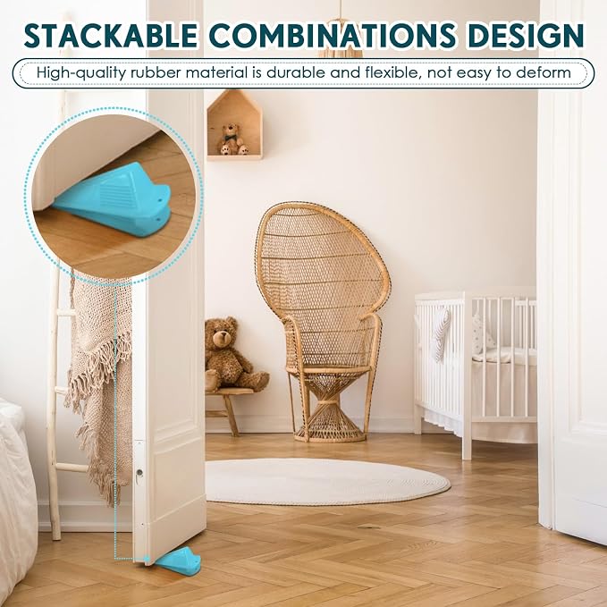 Frienda 6 Pcs Jumbo Door Stoppers Heavy Duty Door Stopper Tall up to 2inch Tall - Image 5