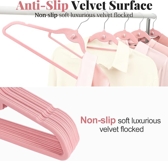 Velvet Felt Stackable Hangers 50 Pack, Non Slip, - Image 5