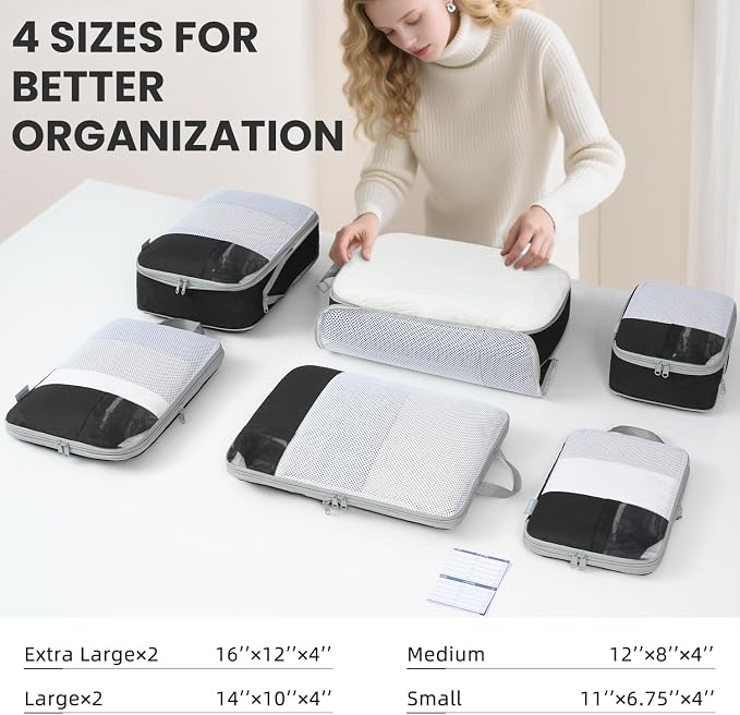 8 Set/6 Set/4 Set Compression Packing Cubes - Image 4