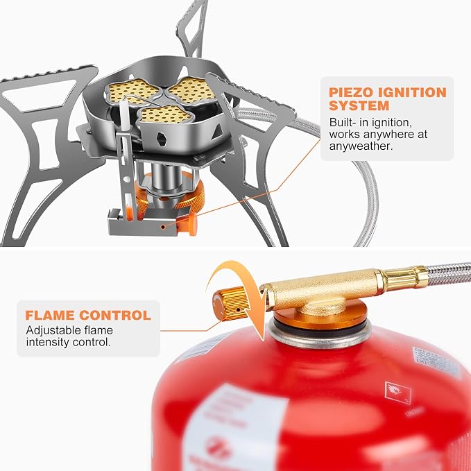WADEO 6800W Windproof Camping Stove, Backpacking Stove - Image 3