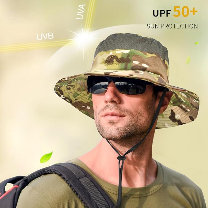 Sun Hats for Men Women Fishing Hat UPF 50+ Breathable Wide Brim Summer UV - Image 6