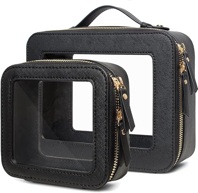 Clear Makeup Bag Small, TSA Approved Portable Toiletry Bag by FFpaw