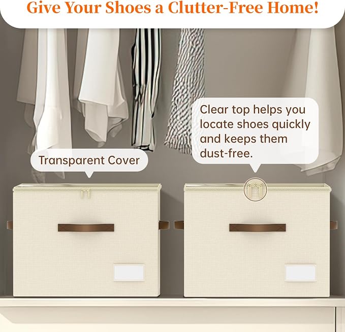 Shoe Organizer for Closet, Foldable Shoe Storage Containers, Fits up to 16 Pairs - Image 6