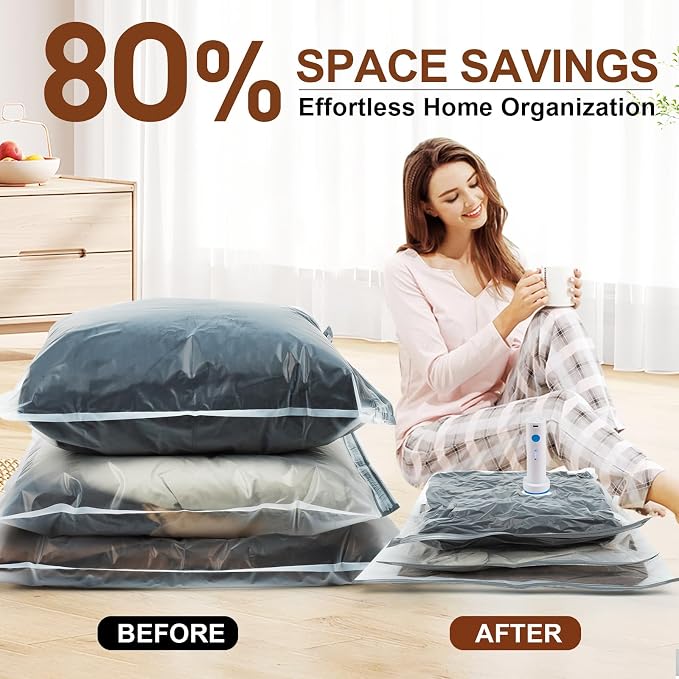 Vacuum Seal Bags for Clothing Travel, 16 Pack Vacuum Storage Bags - Image 2