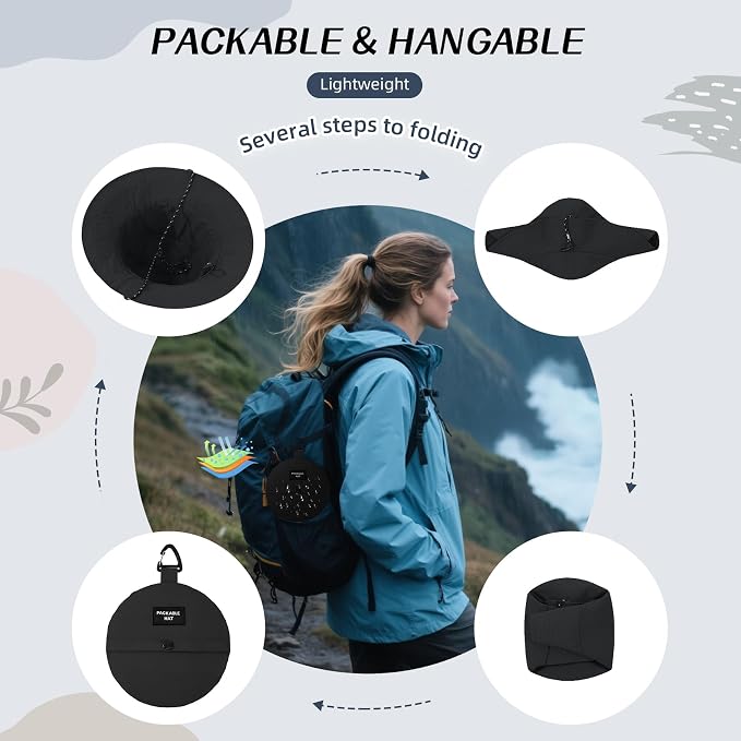 Durio Waterproof Bucket Hats for Woman UPF 50+ Sun Hat UV Protection Packable - Image 4