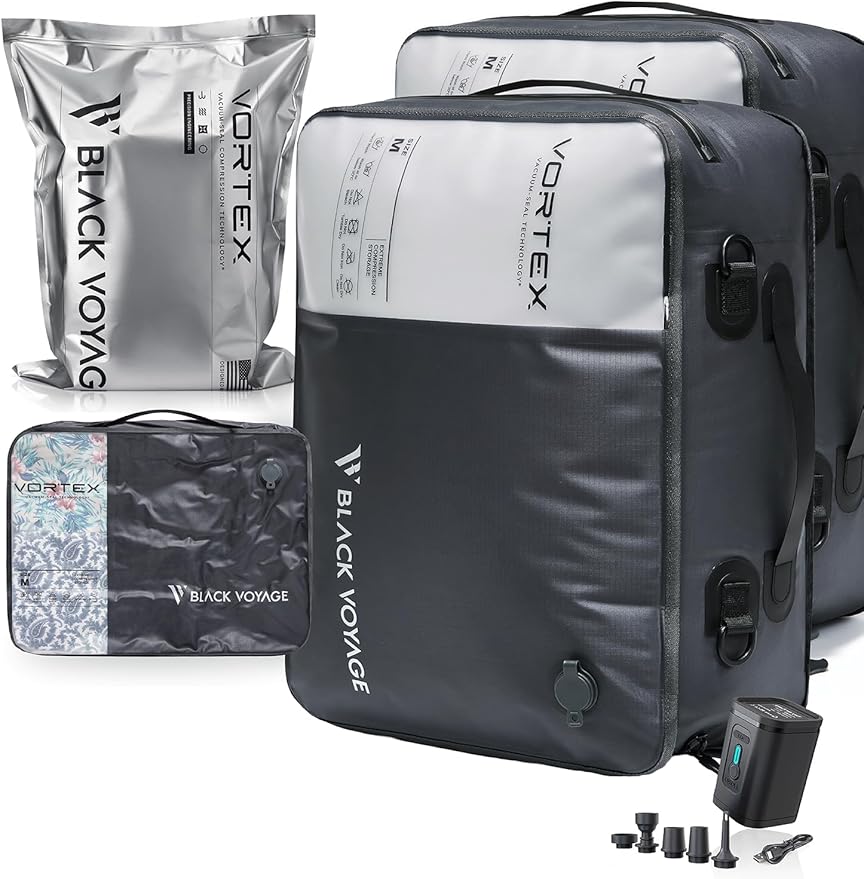 Black Voyage Reusable Vacuum Compression Travel Bag by BlackVoyage